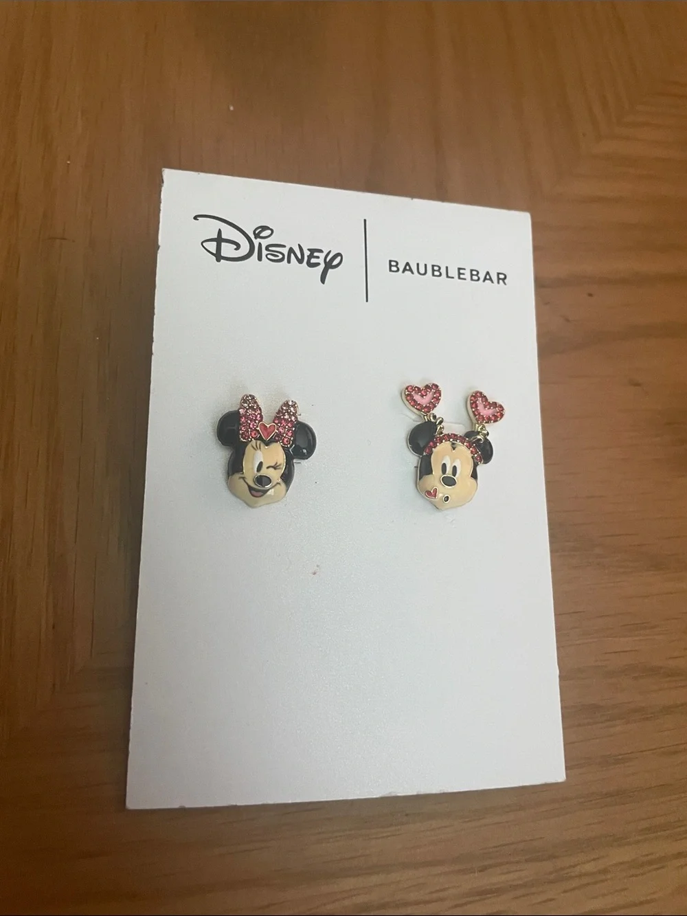 BaubleBar Kids Minnie Mouse Pink Heart Stud Earrings